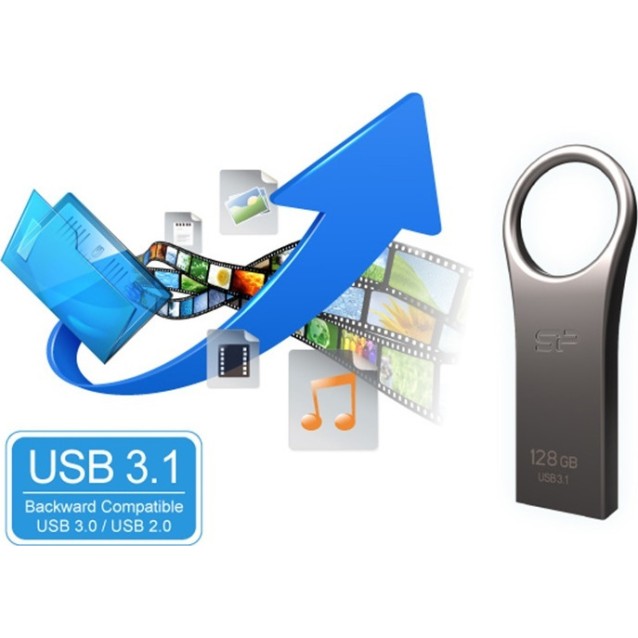 SILICON POWER USB Flash Drive Jewel 80, 64GB, USB 3.2, ασημί