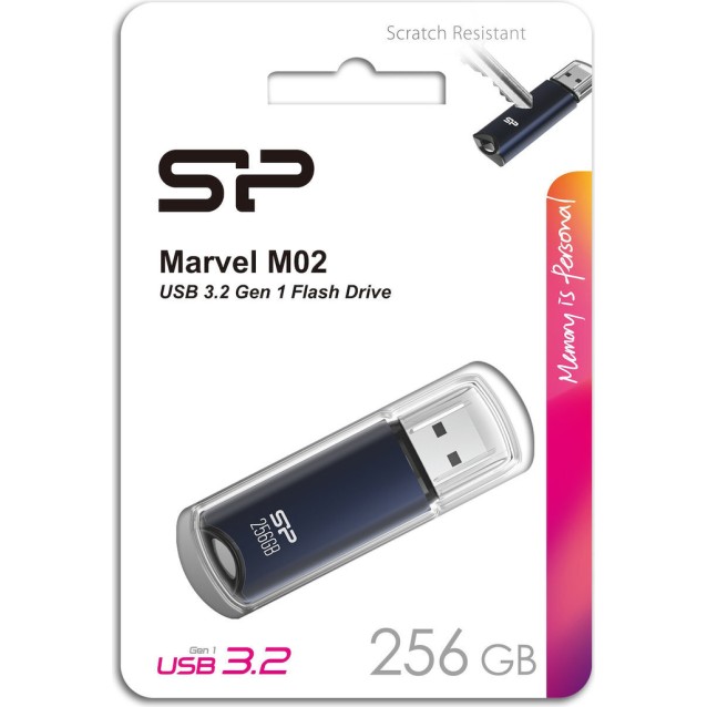 SILICON POWER USB Flash Drive Marvel M02, 256GB, USB 3.2, μπλε