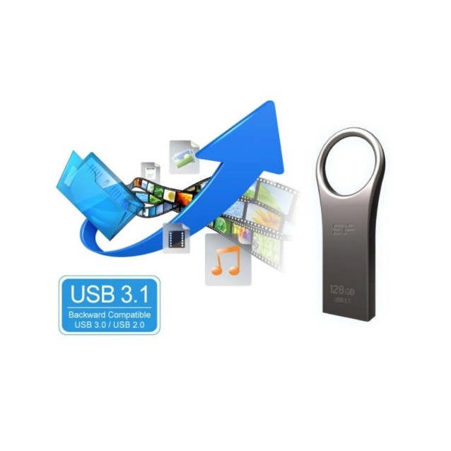 SILICON POWER USB Flash Drive Jewel 80, 32GB, USB 3.2, ασημί