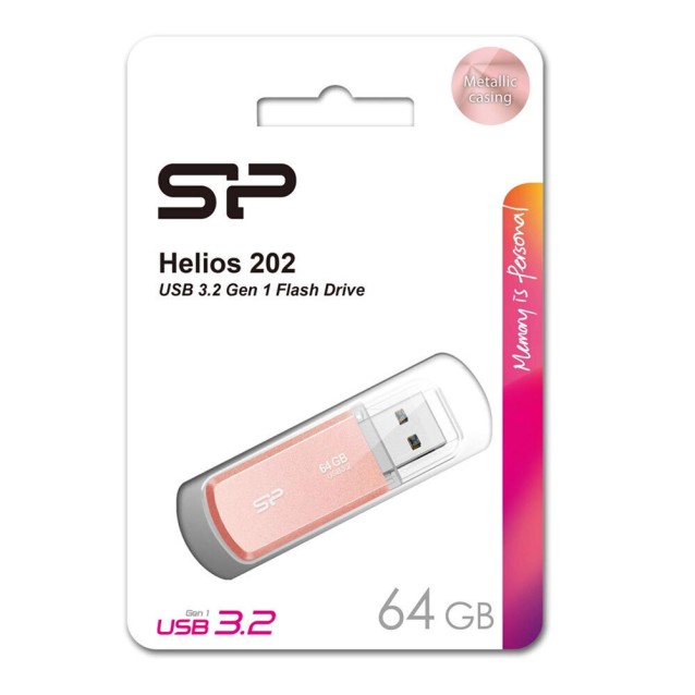 SILICON POWER USB Flash Drive Helios 202, 64GB, USB 3.2, ροζ χρυσό