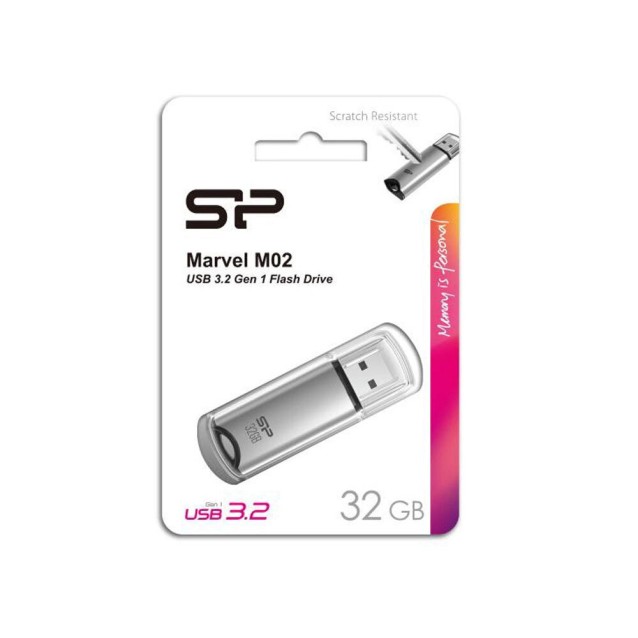 SILICON POWER USB Flash Drive Marvel M02, 32GB, USB 3.2, γκρι