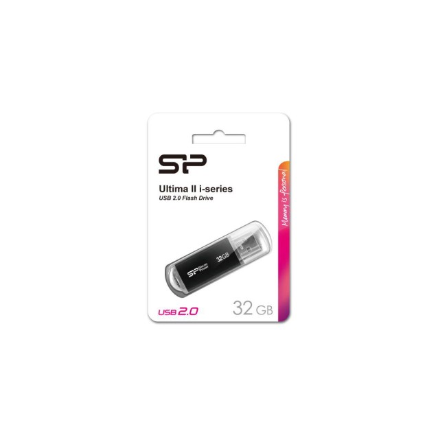 SILICON POWER USB Flash Drive Ultima II-I, 32GB, USB 2.0, μαύρο