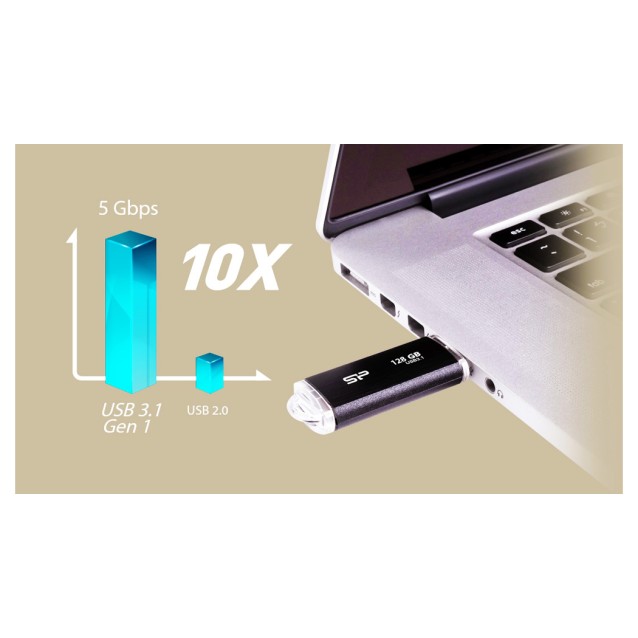 SILICON POWER USB Flash Drive Blaze B02, 32GB, USB 3.2 Gen 1, Black