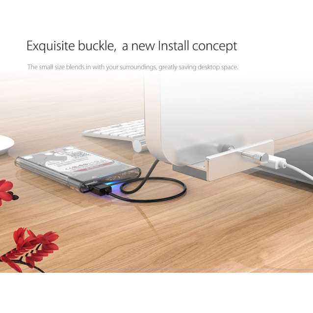 ORICO USB hub MH4PU-P με σφιγκτήρα, 4x θυρών, 5Gbps, USB σύνδεση, ασημί