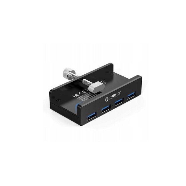 ORICO USB hub MH4PU-P με σφιγκτήρα, 4x θυρών, 5Gbps, USB σύνδεση, μαύρο