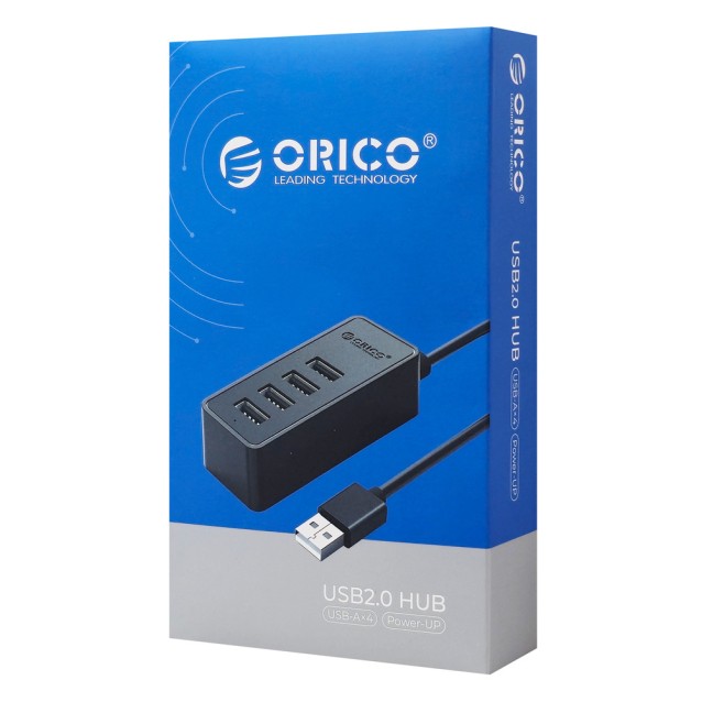 ORICO USB hub W5P-U2, 4x θυρών, USB 2.0, 480Mbps, USB σύνδεση, 1m καλώδιο, μαύρο