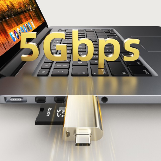 CABLETIME card reader CT-ACMCD2-ZG για SD & micro SD, USB 3.0, 5Gbps, γκρι