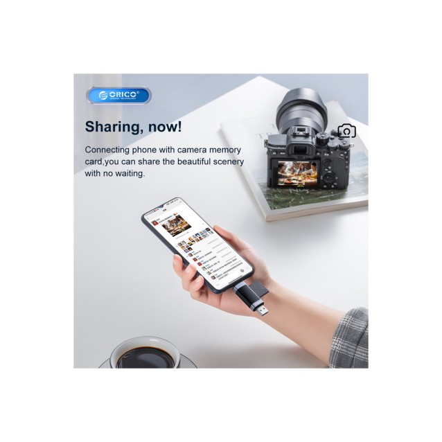 ORICO card reader CD2D-AC3 για SD & Micro SD, USB-C & USB 3.0, μαύρο