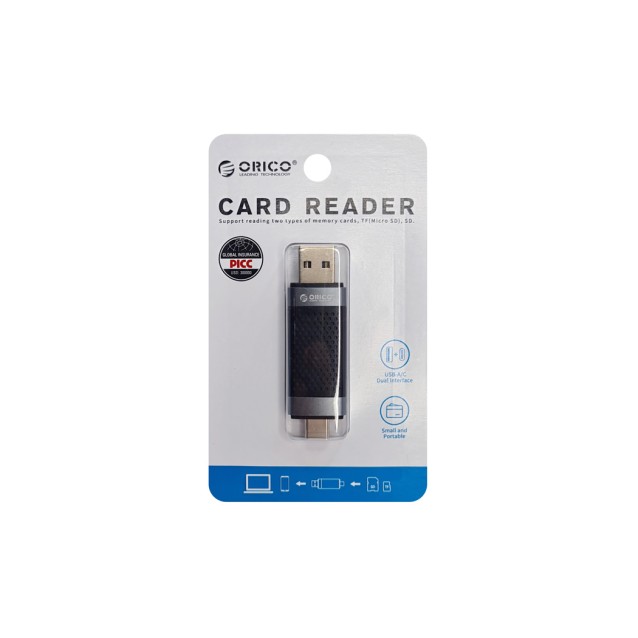 ORICO card reader CD2D-AC3 για SD & Micro SD, USB-C & USB 3.0, μαύρο