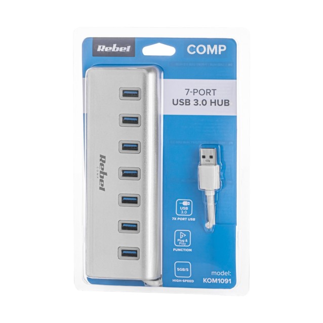 Hub 7 Θυρών USB 3.0 με σύνδεση USB-A Rebel