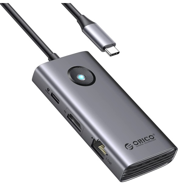 ORICO docking station PW11-6PR, 3x USB/USB-C/HDMI/RJ45, 4K, 100W, γκρι