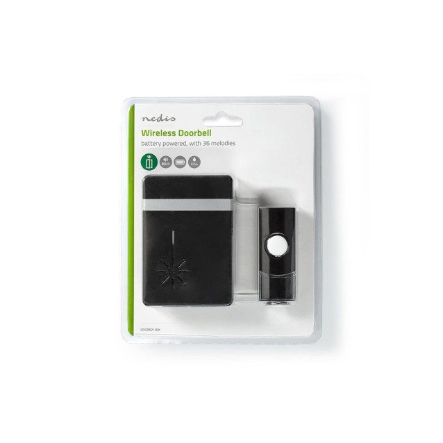 Nedis DOORB212BK Ασύρματο Κουδούνι Πόρτας 80dB