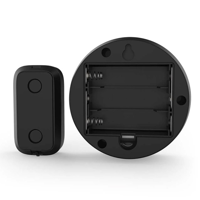 NEDIS DOORB10BK Ασύρματο κουδούνι με LED ένδειξη και δυνατότητα αυξομείωσης της έντασης του κουδουνιού, 80dB σε μαύρο χρώμα.