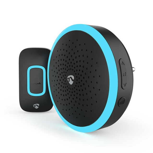 NEDIS DOORB10CBK Ασύρματο plug-in εσωτερικό κουδούνι με LED ένδειξη και δυνατότητα αυξομείωσης της έντασης του κουδουνιού, 80dB σε μαύρο χρώμα. NEDIS DOORB10CBK Ασύρματο plug-in εσωτερικό κουδούνι με LED ένδειξη και δυνατότητα αυξομείωσης της έντασης του κουδουνιού, 80dB σε μαύρο χρώμα.
