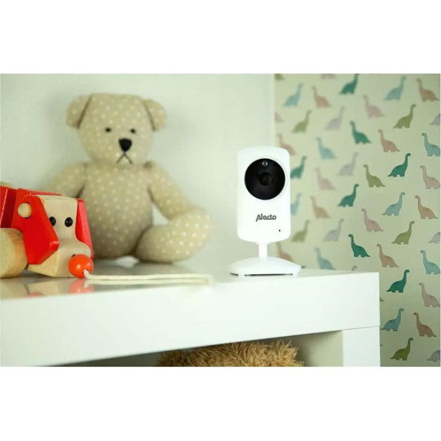 ALECTO DVM-64 Full Eco Ασύρματη ενδοεπικοινωνία (baby monitor), τεχνολογίας FHSS 2.4GHz με δυνατότητα αμφίδρομης επικοινωνίας, κάμερα και έγχρωμη οθόνη 2.4" σε λευκό χρώμα.