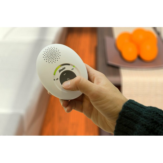 ALECTO DBX-115 Full Eco DECT Ασύρματη ενδοεπικοινωνία (baby monitor) με δυνατότητα αμφίδρομης επικοινωνίας, σε λευκό / ανθρακί χρώμα.
