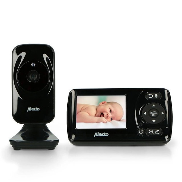 ALECTO DVM71BK Full Eco Ασύρματη ενδοεπικοινωνία (baby monitor), τεχνολογίας FHSS 2.4GHz με δυνατότητα αμφίδρομης επικοινωνίας, κάμερα και έγχρωμη οθόνη 2.4" σε μαύρο χρώμα.