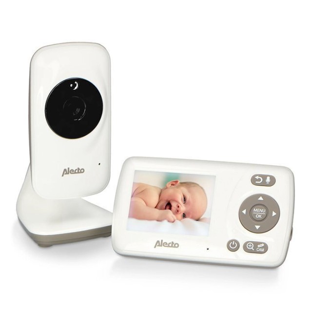 ALECTO DVM-71 Full Eco Ασύρματη ενδοεπικοινωνία (baby monitor), τεχνολογίας FHSS 2.4GHz με δυνατότητα αμφίδρομης επικοινωνίας, κάμερα και έγχρωμη οθόνη 2.4" σε λευκό χρώμα.