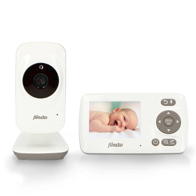 ALECTO DVM-71 Full Eco Ασύρματη ενδοεπικοινωνία (baby monitor), τεχνολογίας FHSS 2.4GHz με δυνατότητα αμφίδρομης επικοινωνίας, κάμερα και έγχρωμη οθόνη 2.4" σε λευκό χρώμα.