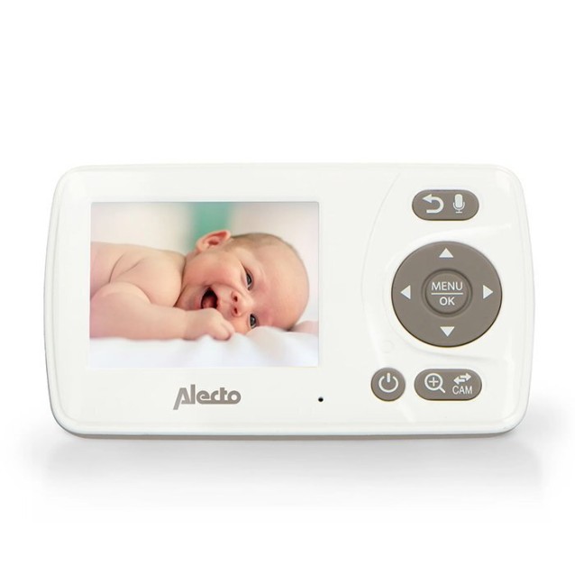ALECTO DVM-71 Full Eco Ασύρματη ενδοεπικοινωνία (baby monitor), τεχνολογίας FHSS 2.4GHz με δυνατότητα αμφίδρομης επικοινωνίας, κάμερα και έγχρωμη οθόνη 2.4" σε λευκό χρώμα.