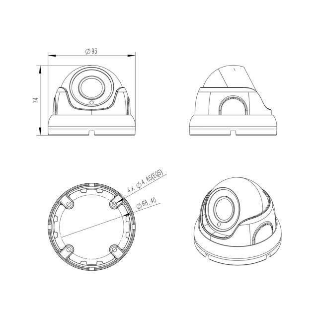 LONGSE υβριδική κάμερα LIRDBAHTC200F, 2.8mm, 2MP, αδιάβροχη IP67, IR 20m