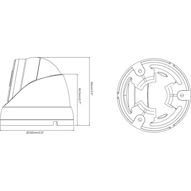 POWERTECH υβριδική κάμερα CCTV PT-1584 με μικρόφωνο & Full Color λειτουργία, 5MP, 2.8mm, IP67