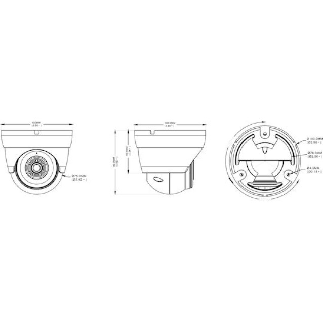 POWERTECH υβριδική κάμερα CCTV PT-1587 με μικρόφωνο & υπέρυθρα, 5MP, 2.8mm, IP66