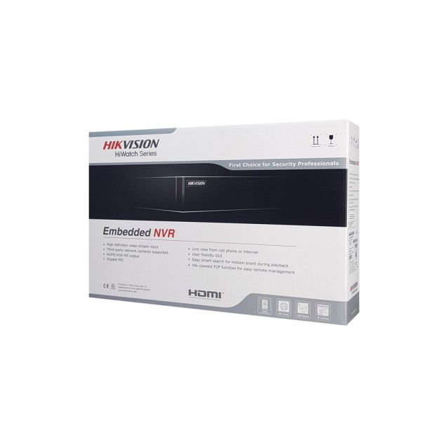 HIKVISION NVR καταγραφικό HiWatch HWN-2104MH-4P, H.265+, 4 κανάλια PoE