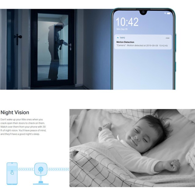 TP-LINK smart camera Tapo-C100 Full HD, Motion Detection, WiFi, Ver. 1.0
