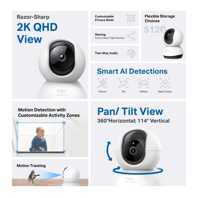 TP-Link Pan Tilt Home Security Wi-Fi Camera Tapo C220