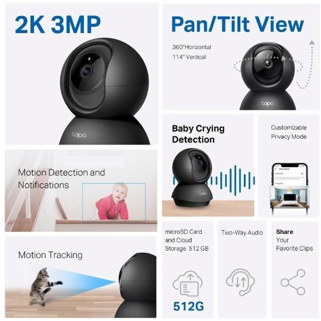 TP-Link Pan Tilt Home Security Wi-Fi Camera Tapo C211