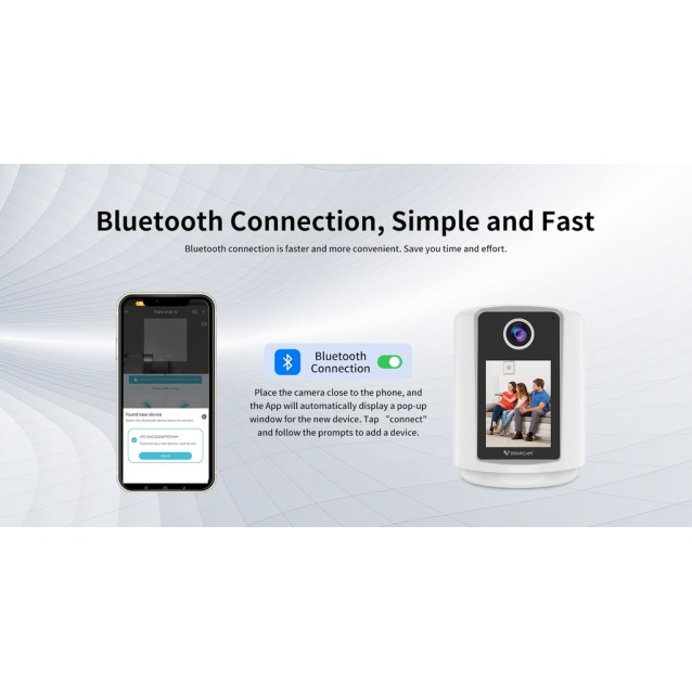 VSTARCAM smart κάμερα CV331S με οθόνη, 3MP, WiFi, 2000mAh, SD