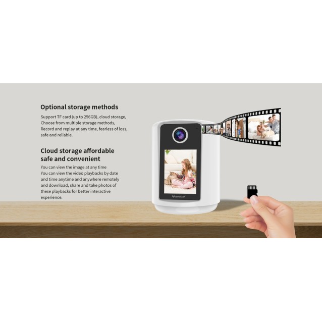 VSTARCAM smart κάμερα CV331S με οθόνη, 3MP, WiFi, 2000mAh, SD