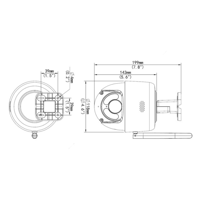 UNIARCH smart κάμερα UHO-P1A-M3F4D, 3MP, WiFi, PTZ, SD