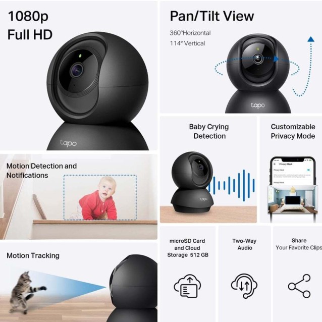 TP-Link Pan Tilt Home Security Wi-Fi Camera Tapo C201