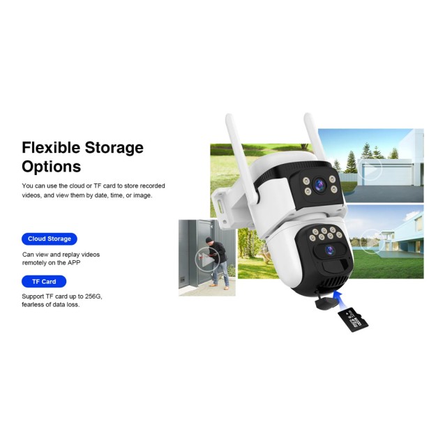 VSTARCAM smart ηλιακή κάμερα CB621DR, dual lens, 3MP, WiFi, SD, PTZ, IP66