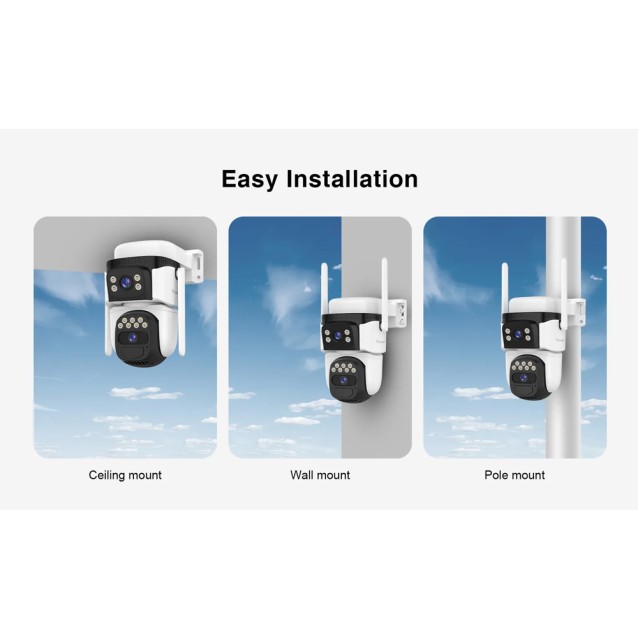 VSTARCAM smart ηλιακή κάμερα CB621DR, dual lens, 3MP, WiFi, SD, PTZ, IP66