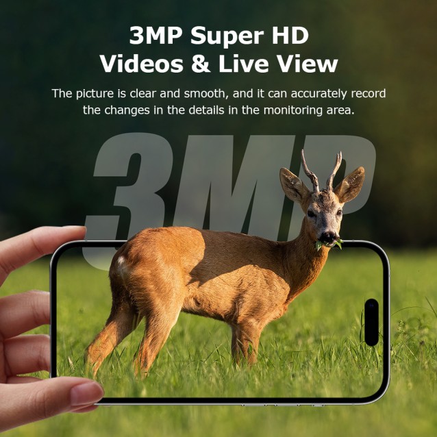 SECTEC smart ηλιακή κάμερα κυνηγού ST-HC809, 3MP, 4G, PIR, SD, IP66