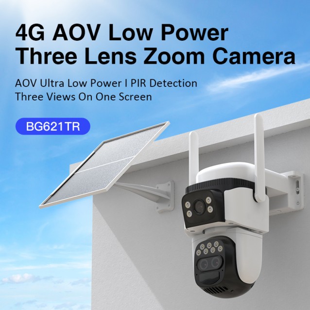 VSTARCAM smart ηλιακή κάμερα BG621TR, triple lens, 3MP, 4G, SD, PTZ, IP66