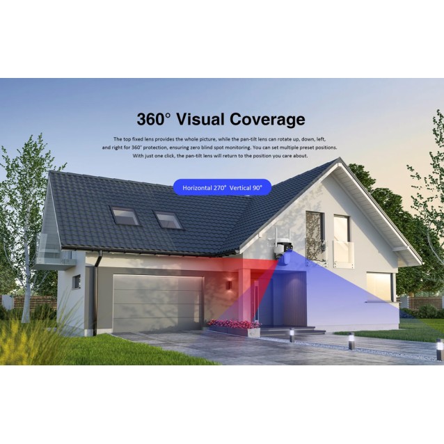 VSTARCAM smart ηλιακή κάμερα BG621TR, triple lens, 3MP, 4G, SD, PTZ, IP66