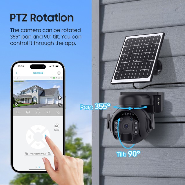 SECTEC smart ηλιακή κάμερα ST-515C-3M-5W-BK, 3MP, WiFi, SD, PTZ, IP65