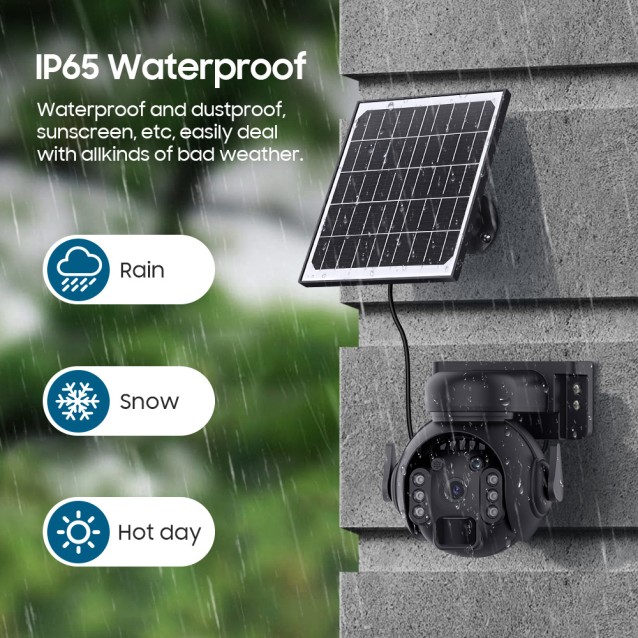 SECTEC smart ηλιακή κάμερα ST-515C-3M-5W-BK, 3MP, WiFi, SD, PTZ, IP65