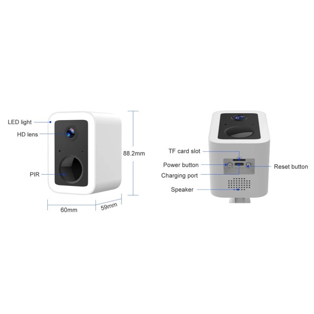 VSTARCAM smart ηλιακή κάμερα CB554 με φωτισμό, 3MP, WiFi, SD, 5200mAh, IP66