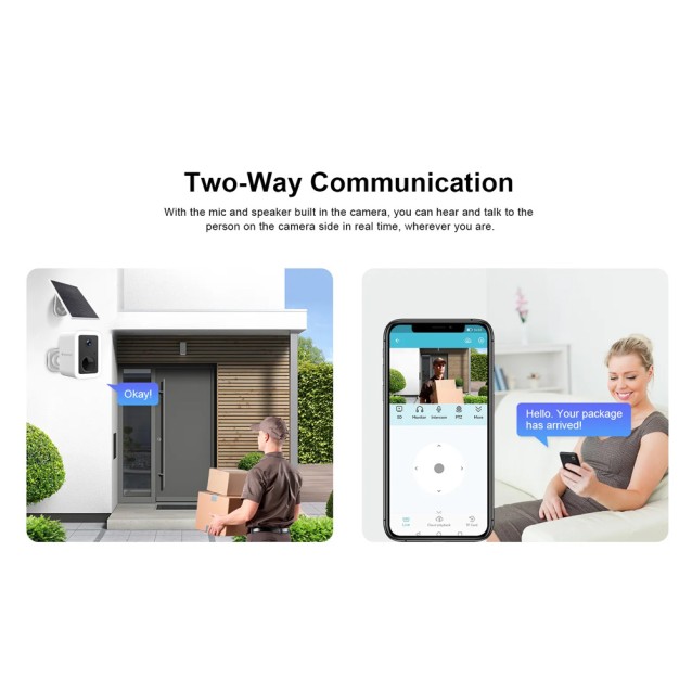 VSTARCAM smart ηλιακή κάμερα CB554 με φωτισμό, 3MP, WiFi, SD, 5200mAh, IP66