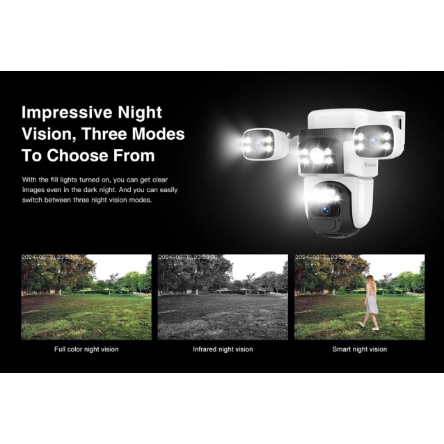 VSTARCAM smart ηλιακή κάμερα CB621SR, triple lens, 2MP, WiFi, SD, PTZ, IP66