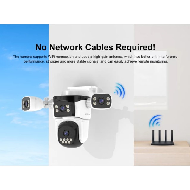 VSTARCAM smart κάμερα CS621FR, four-lens, 2MP, WiFi, SD, PTZ, IP66