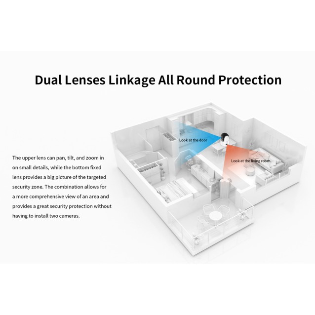 VSTARCAM smart κάμερα C996DR, 2MP, dual lens, WiFi, PTZ, SD