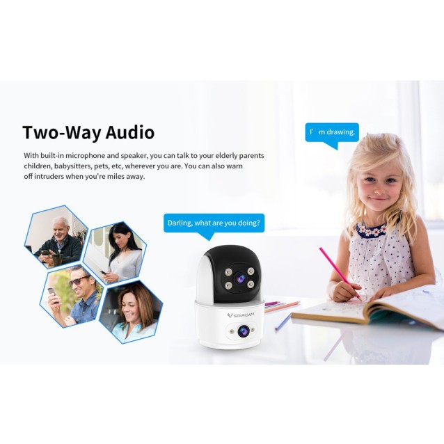 VSTARCAM smart κάμερα C996DR, 2MP, dual lens, WiFi, PTZ, SD