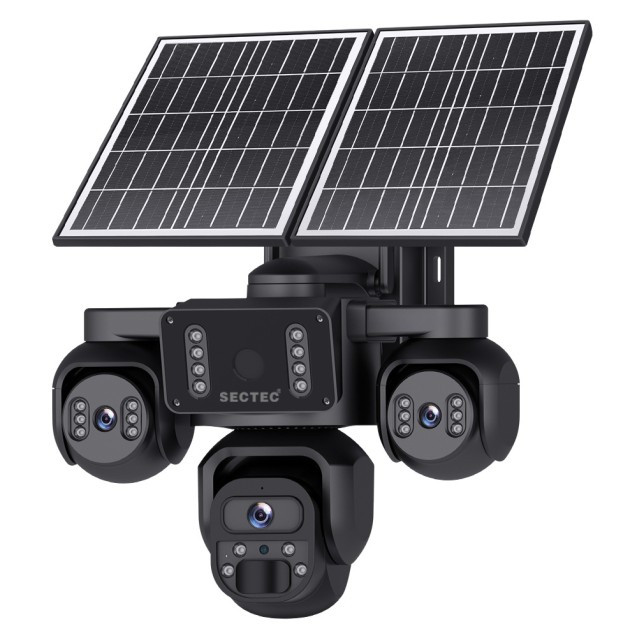 SECTEC smart ηλιακή κάμερα ST-523-9MAOV-4G-EU, triple lens, 3MP, 4G, SD, PTZ, IP66