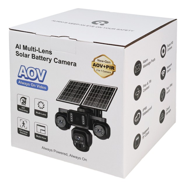 SECTEC smart ηλιακή κάμερα ST-523-9MAOV-4G-EU, triple lens, 3MP, 4G, SD, PTZ, IP66